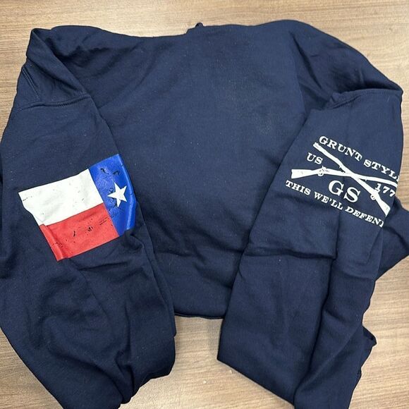 Grunt Style Texas Flag Pride Men's Hoodie Navy 2X NWT‎ in packaging - Picture 7 of 7